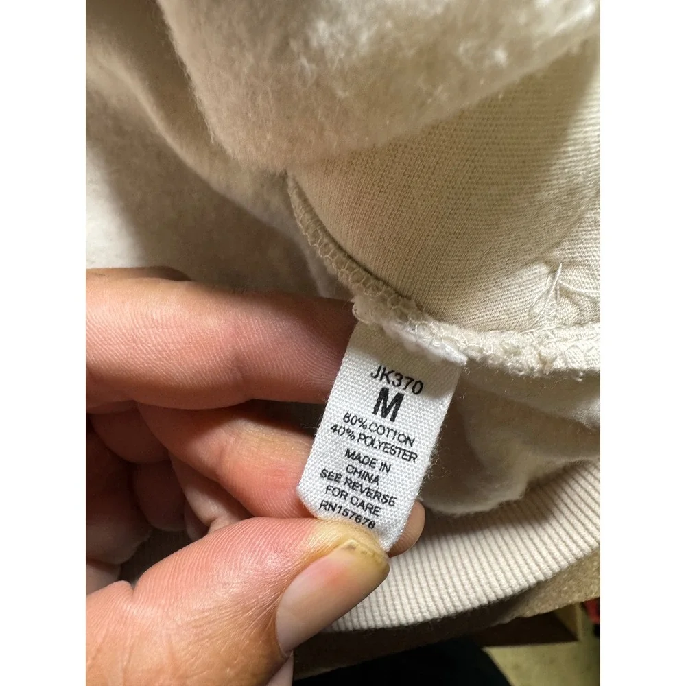 Alo Yoga Accolade Quarter Zip Pullover Sweatshirt Bone White Beige Fleece Mens M